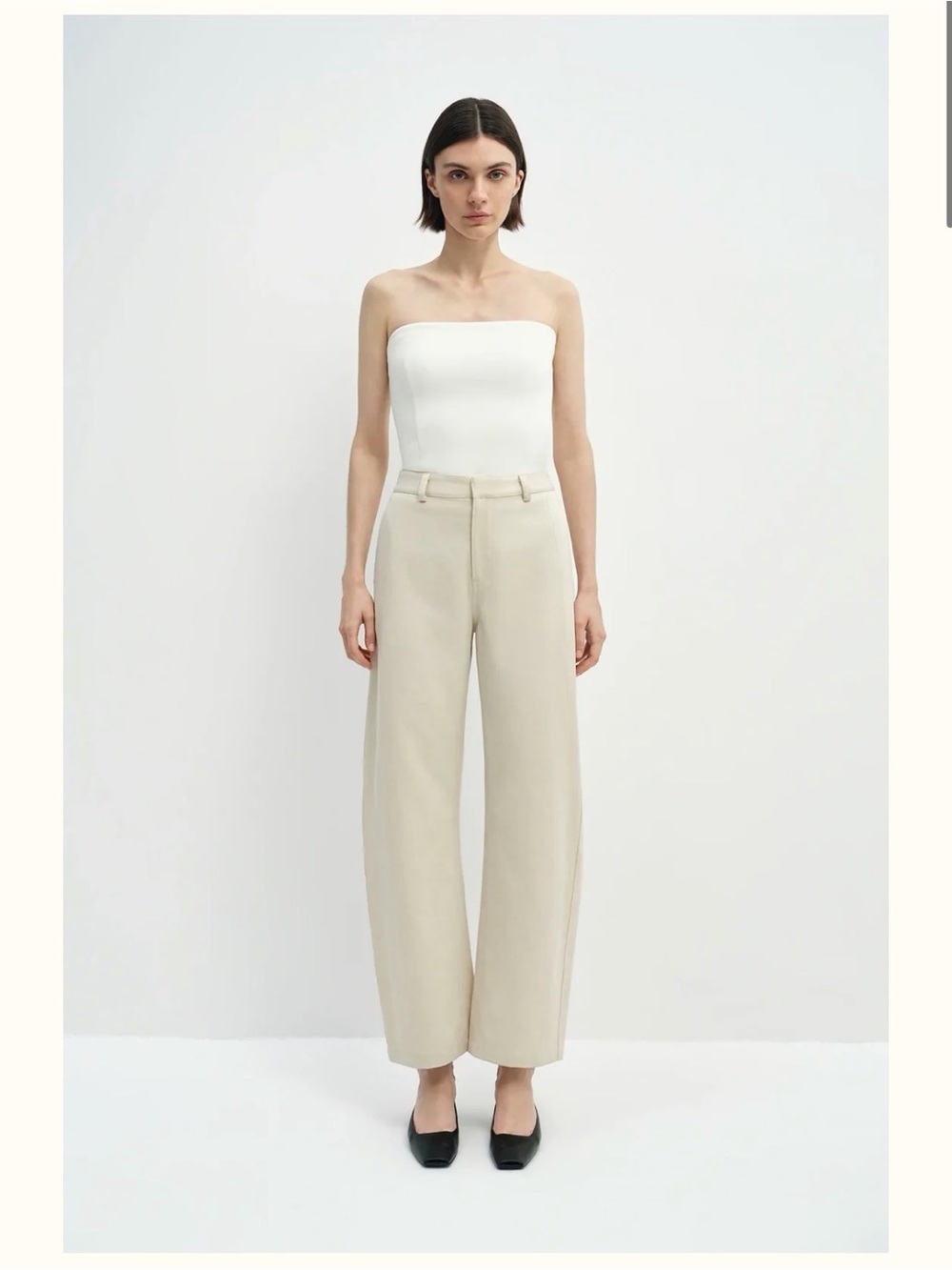 Rue Sophie Clea Barrel Leg High-Rise Women’s Pants in cream/ bone size S